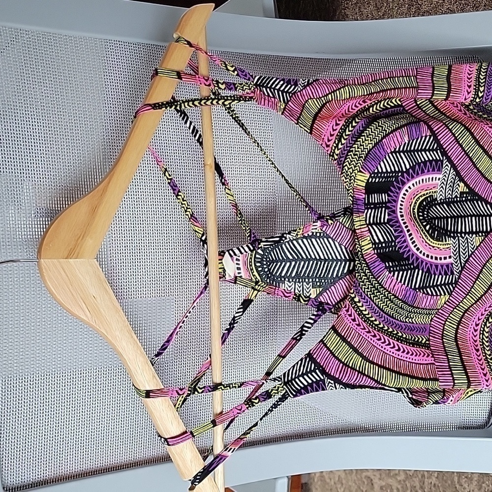Pink Multicolor Patterned Slip Dress - Picture 7 of 10